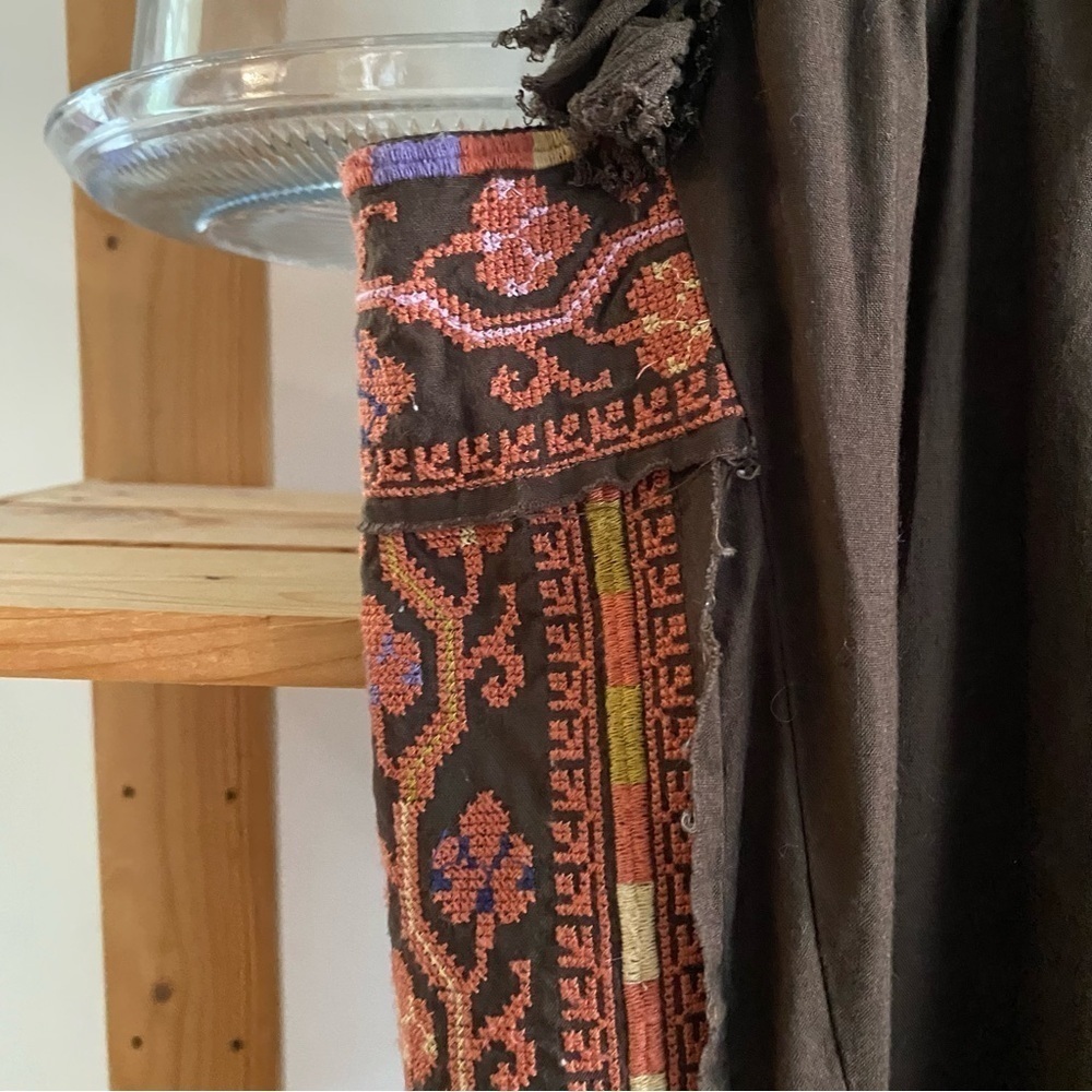 Free People Brown Embroidered Day Glow Mini Dress Small - Picture 9 of 16